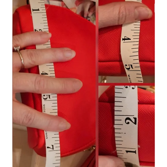 Christian Dior Red Clutch w/Crossbody Chain, Charms & Twilly Added NWOT + brush - Picture 13 of 13